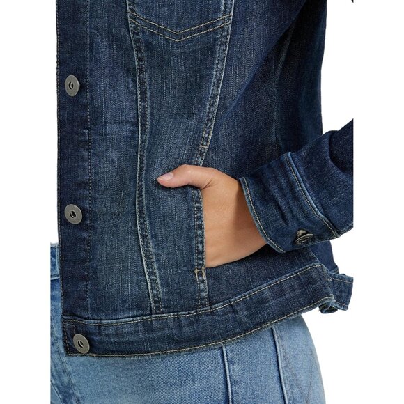 Brand New Women Drenched Cotton Denim Jacket Classic Fit Button Front Casual - Picture 4 of 4